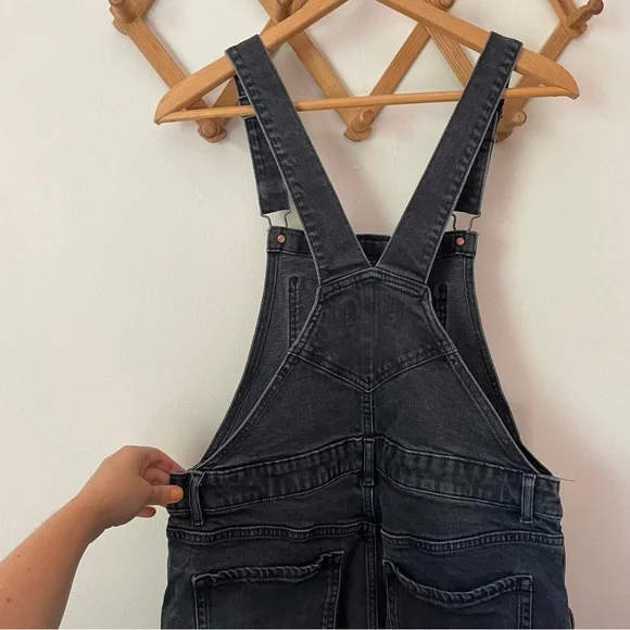 Old Navy Black Gray Denim Overalls - Picture 6 of 6